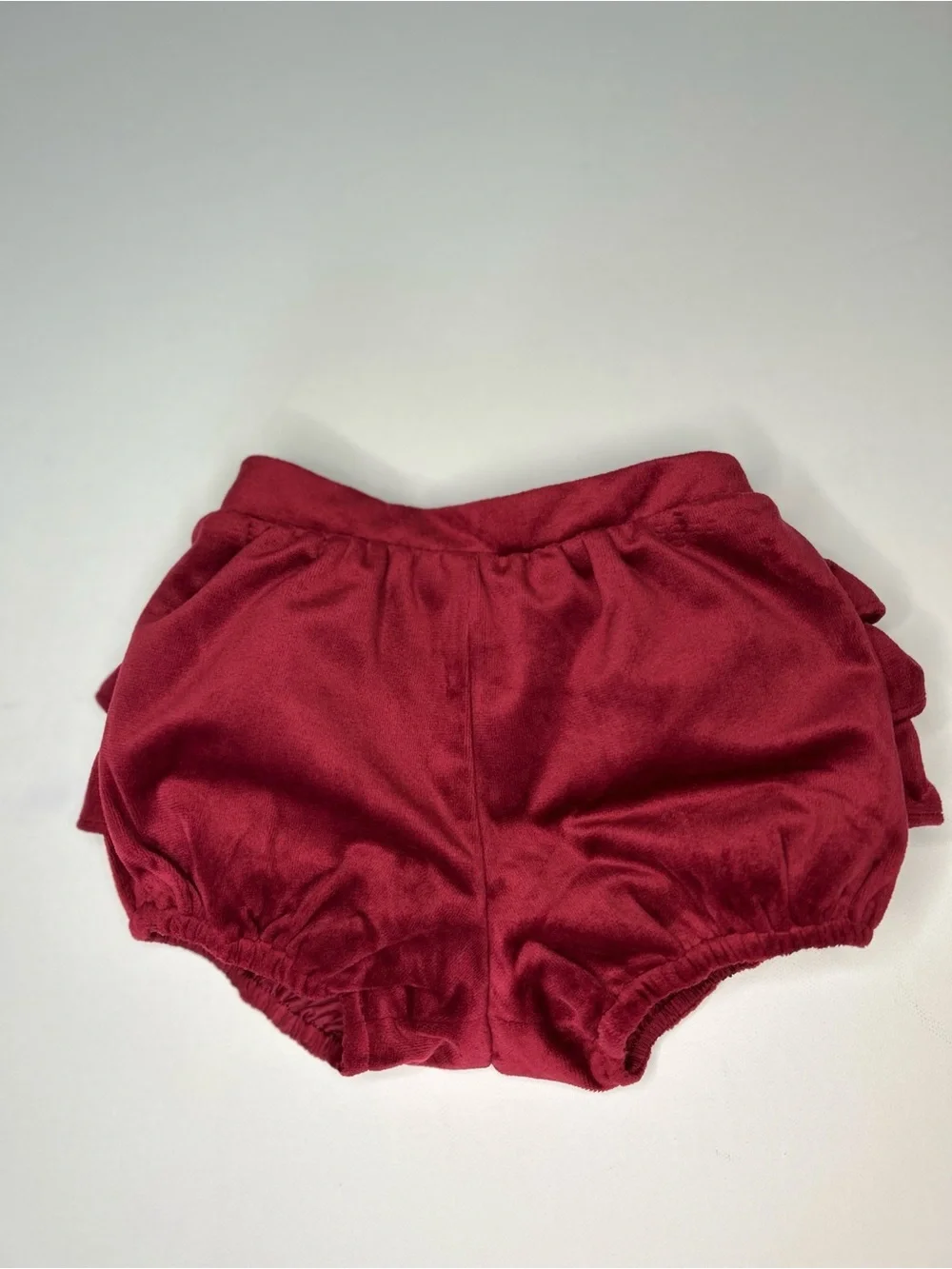 Tommy Bahama Burgundy Velvet Tiered Ruffle Baby Bloomers 3-6M